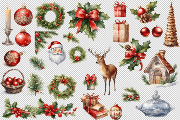 Download Charming Christmas Watercolor Set - Christmas watercolor set Collection