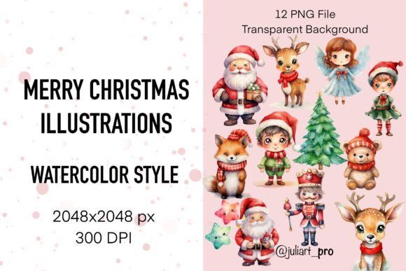 Download Merry Christmas Watercolor Set - Christmas watercolor set Collection
