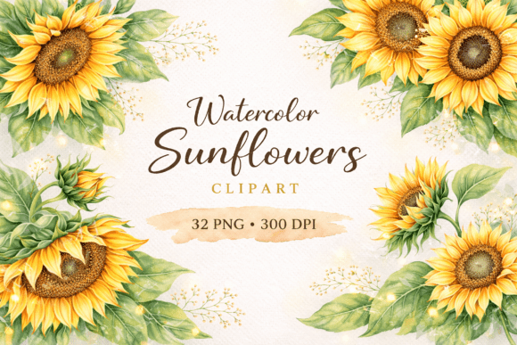 Download Watercolor Sunflowers, Floral Clipart - Premium Resources