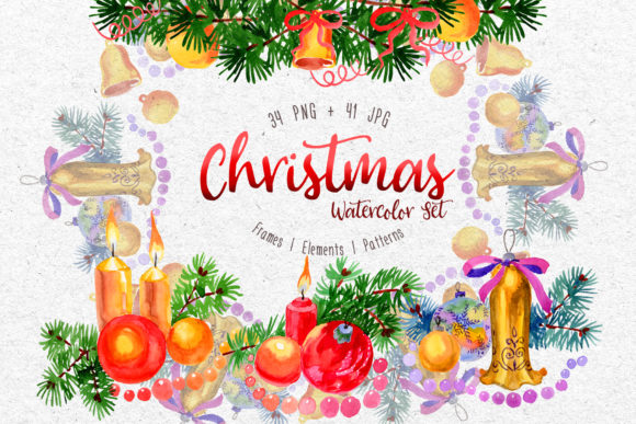 Download Christmas Watercolor Set - Christmas watercolor set Collection